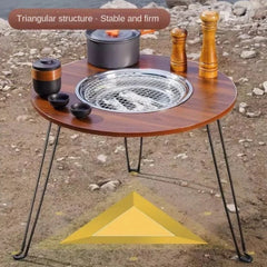 Višenamjenski Prijenosni Roštilj i Stolić za Uživanje na Otvorenom