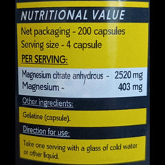 Rex Nutrition Premium Magnesium Citrate for Optimal Well-Being