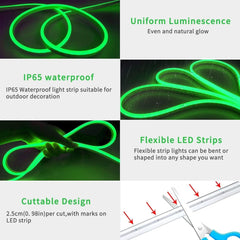 Rixme 5m RGB LED Neon Strip - Illuminate Your Space with Vibrant Colors!