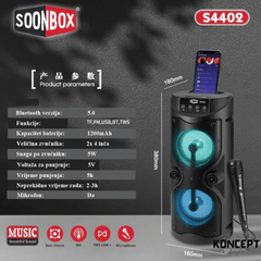 Prijenosni Bluetooth zvučnik SOONBOX s ugrađenim mikrofonom