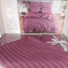 Elegant Purple Satin Bedding Set - Tubanur