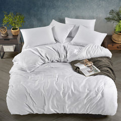 Luksuzni Saten Set Posteljine "Tubanur" u Beloj Boji