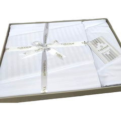 Luksuzni Saten Set Posteljine "Tubanur" u Beloj Boji