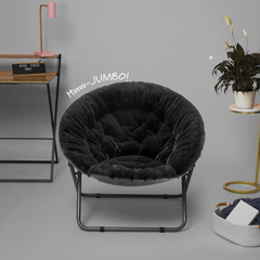 Moderna okrugla stolica s umjetnim krznom za urbani stil života