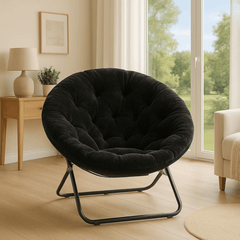 Moderna okrugla stolica s umjetnim krznom za urbani stil života