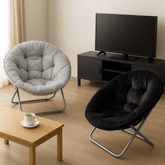 Moderna okrugla stolica s umjetnim krznom za urbani stil života