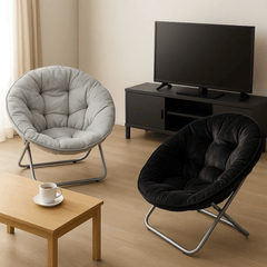 Moderna okrugla stolica s umjetnim krznom za urbani stil života