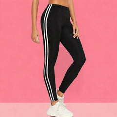 Elegantne ženske tajice s modernim bočnim prugama