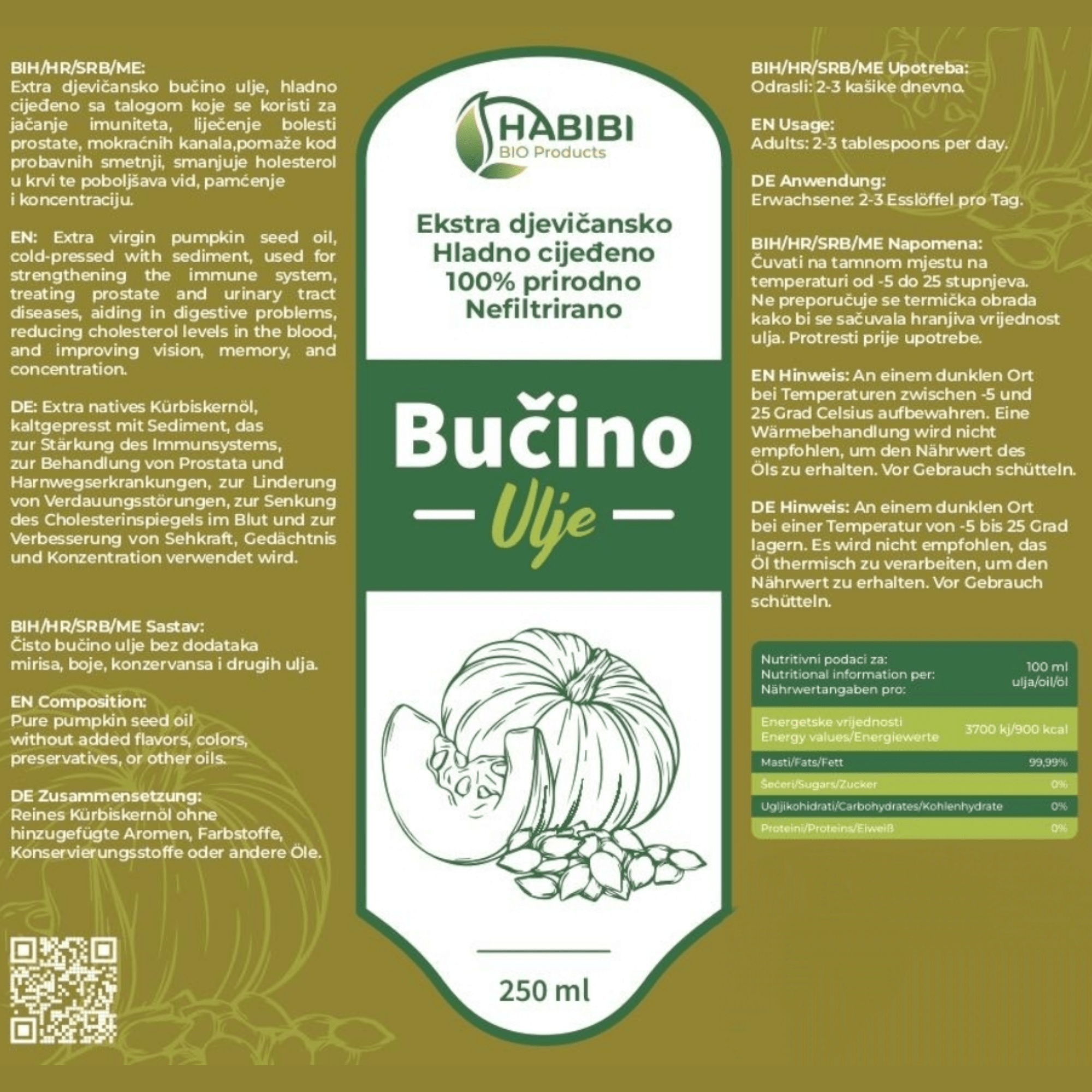 100% Čisto Prirodno Bučino Ulje za Sveobuhvatnu Njegu i Prirodnu Lepotu