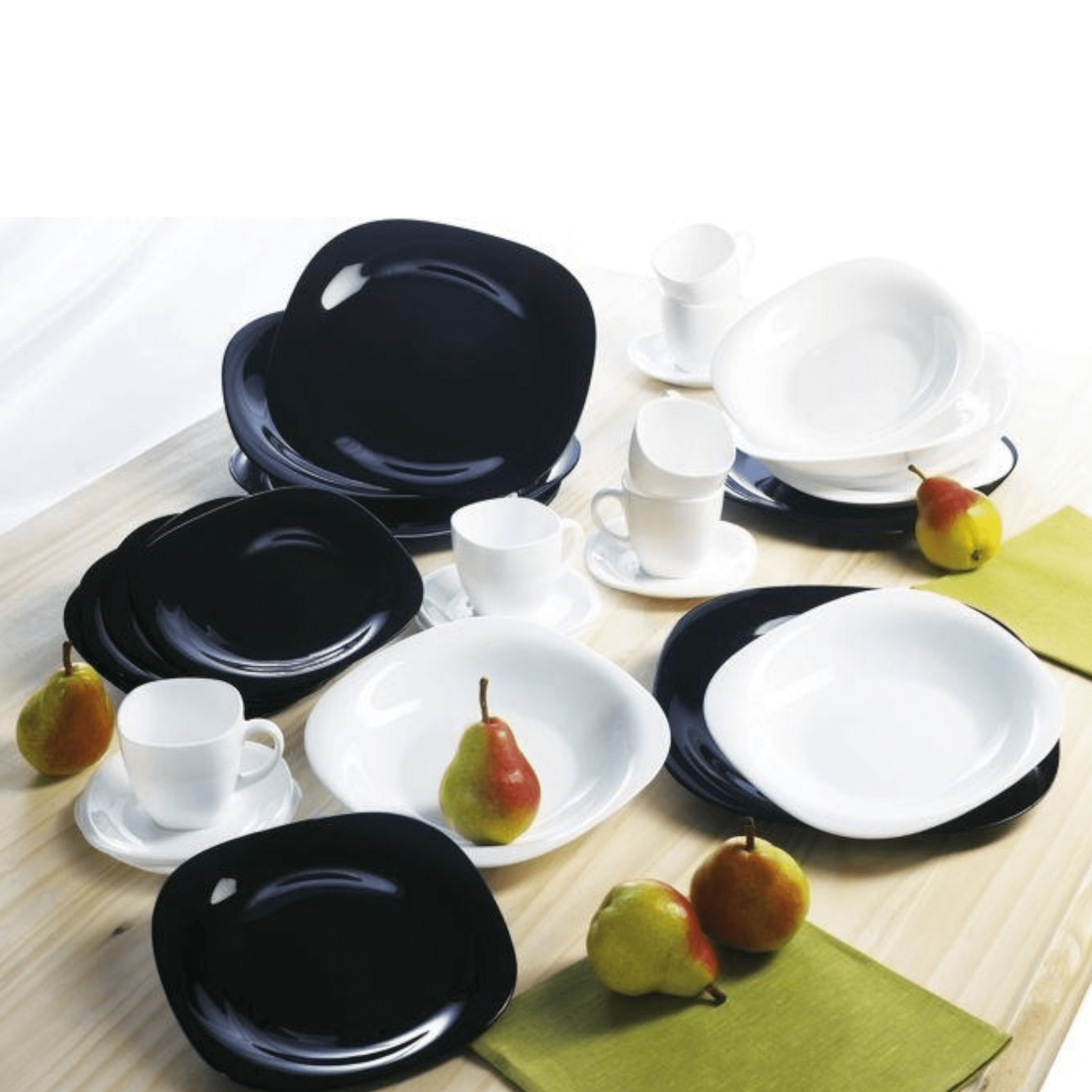 Elegantni 18-dijelni set crno-bijelih tanjira Arcopal za sofisticirane obroke