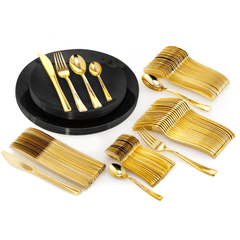 Elegantan 18-dijelni set pribora za jelo u zlatnoj boji