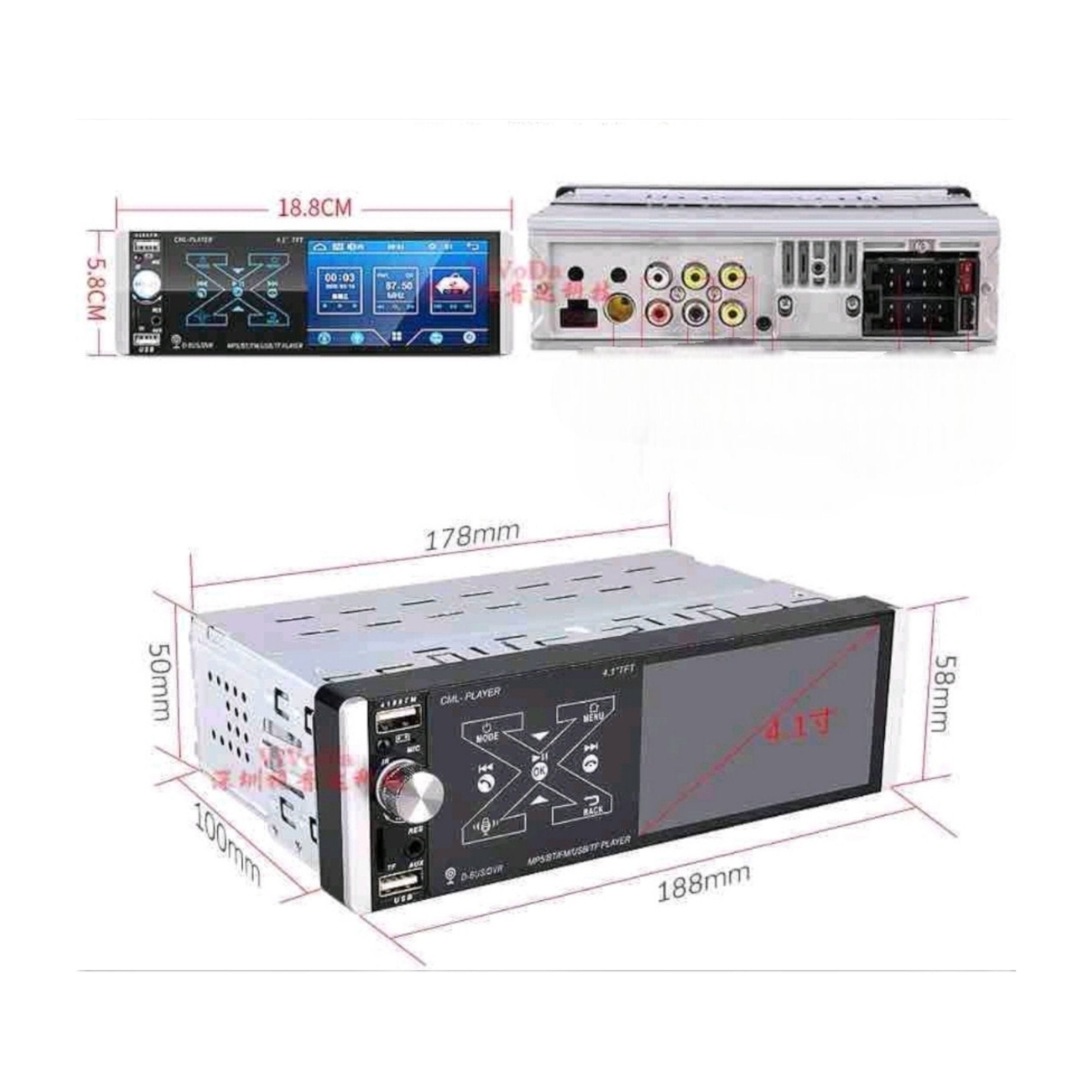 Multimedia Touchscreen 1DIN Radio Player "D-4070A" - Elevate Your Audio Experience!