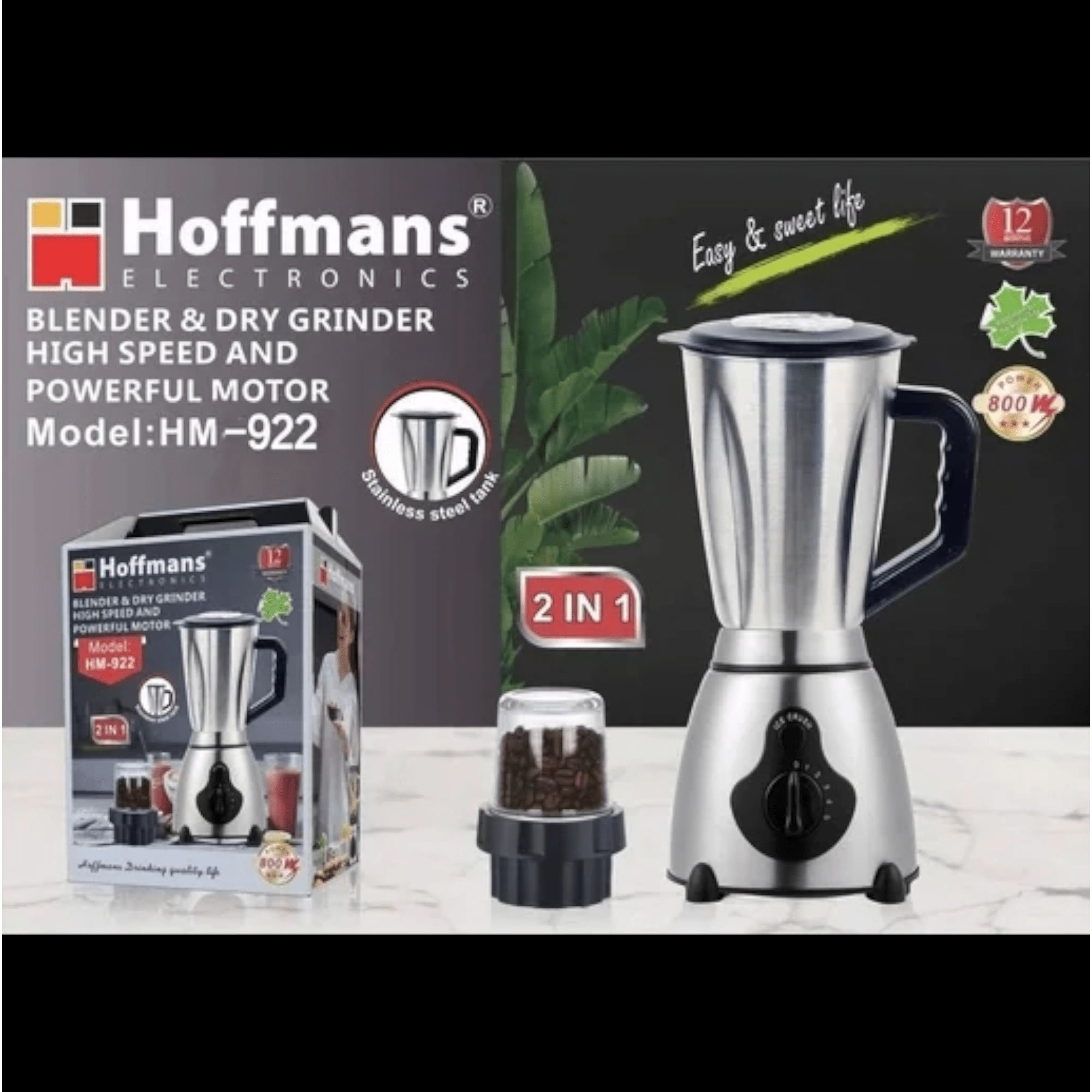 Versatile 2-in-1 Hoffmans HM-922 Blender for Effortless Mixing and Blending!