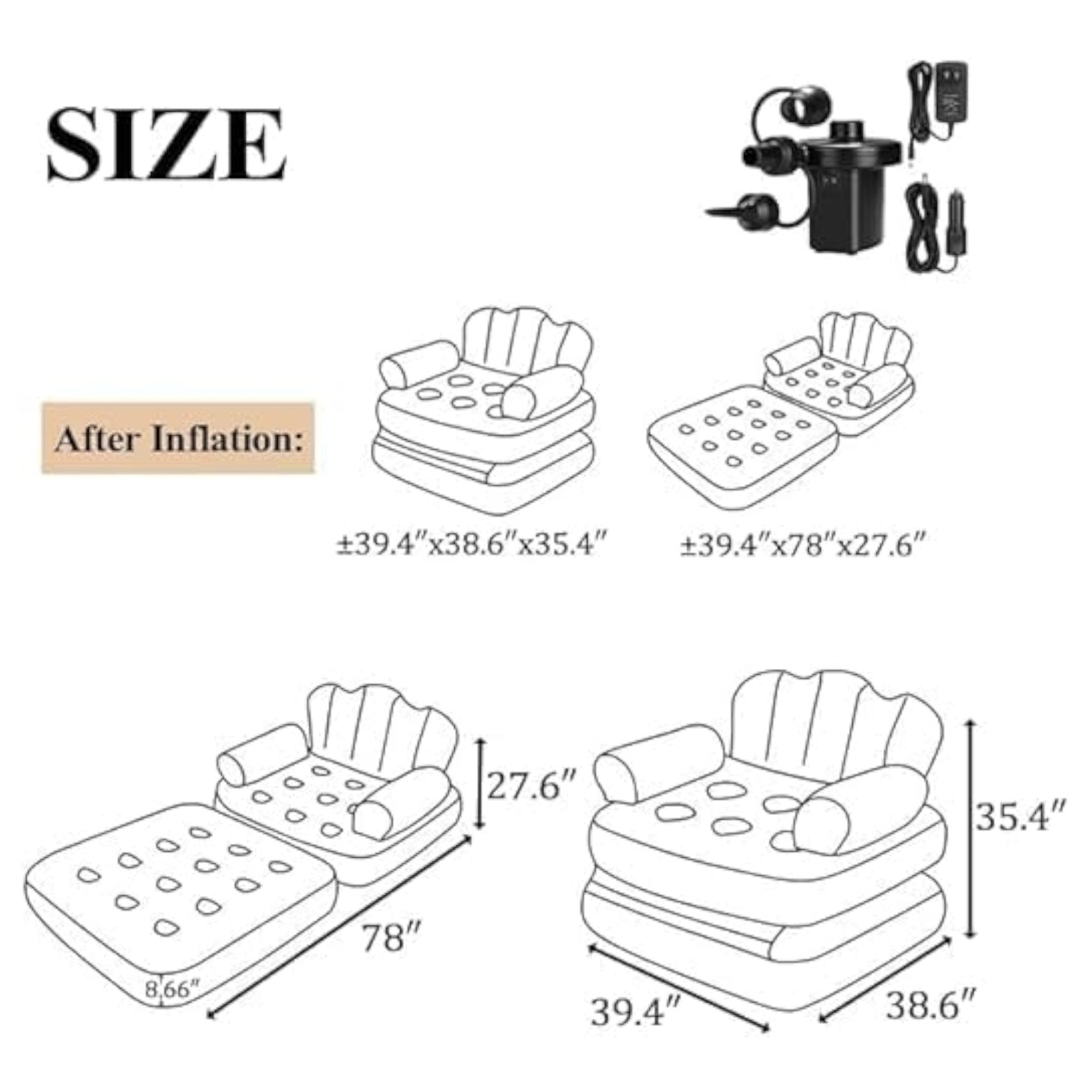 Revolucionarna 2u1 Napuhavajuća Sofa Fotelja