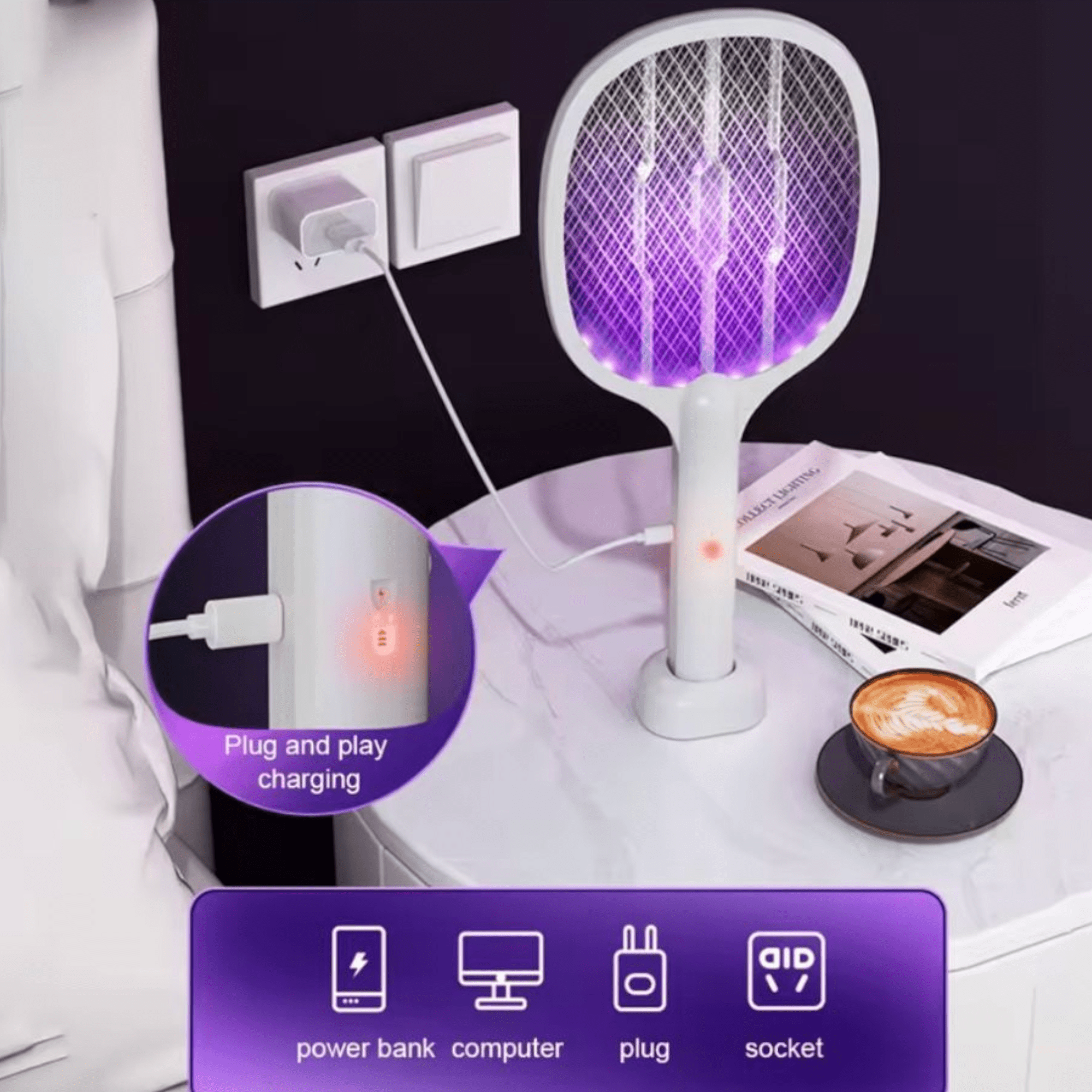 Revolucionarna 2u1 Lampa i Reket za Odbijanje Insekata