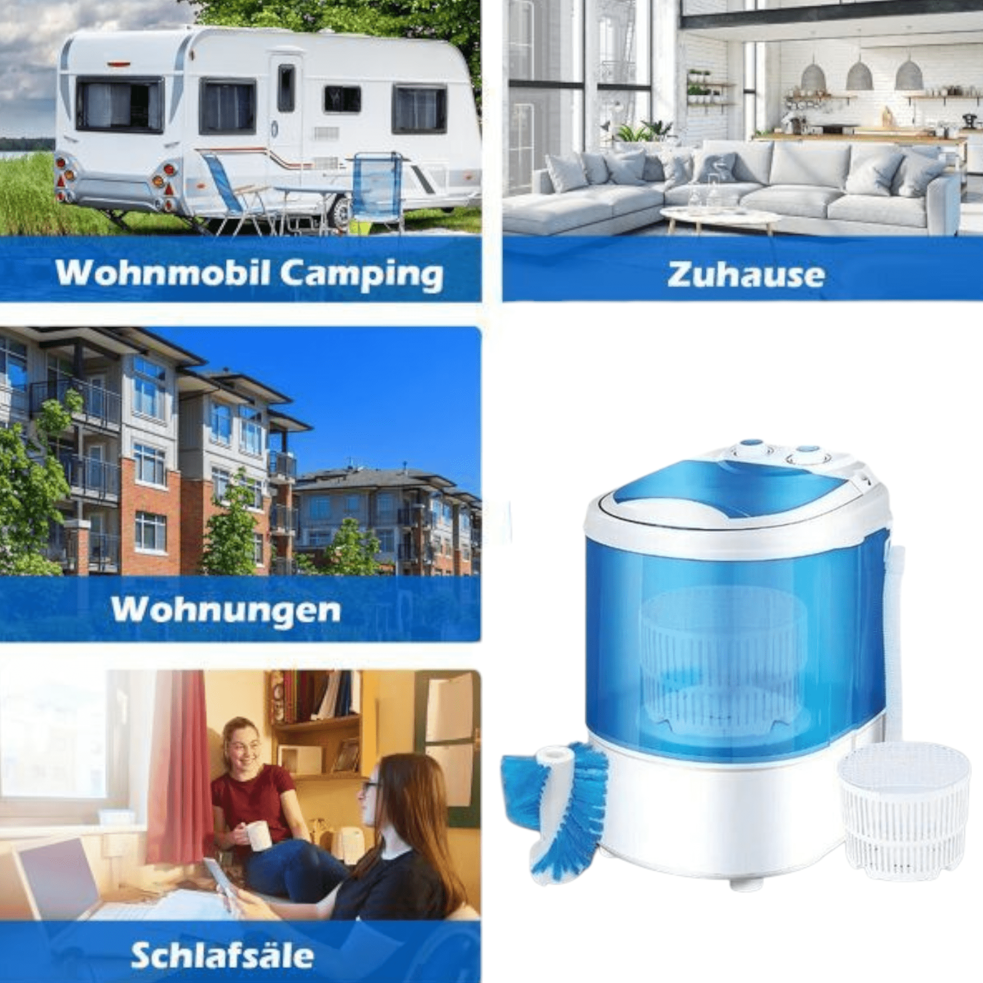 Compacte 2-in-1 Mini Wassererkärungsmaschine für einfache Wäschepflege - DENX