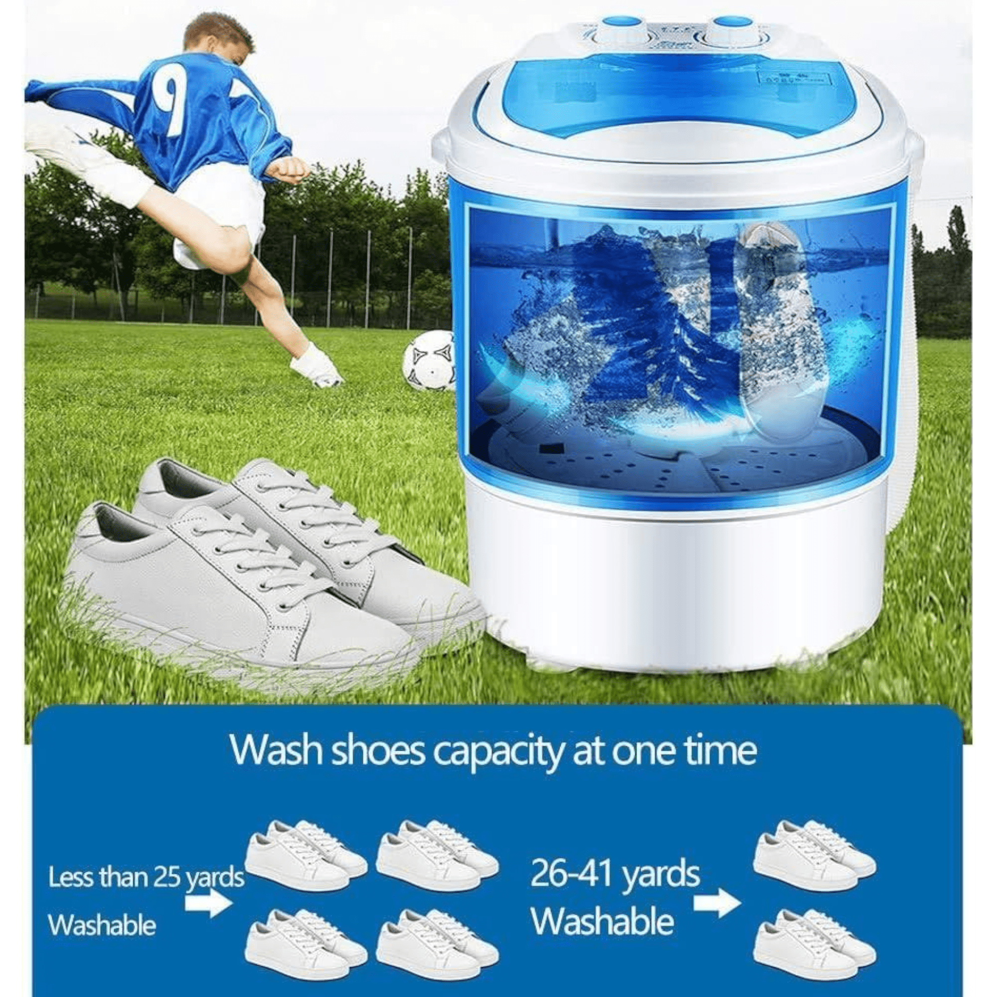 Compacte 2-in-1 Mini Wassererkärungsmaschine für einfache Wäschepflege - DENX
