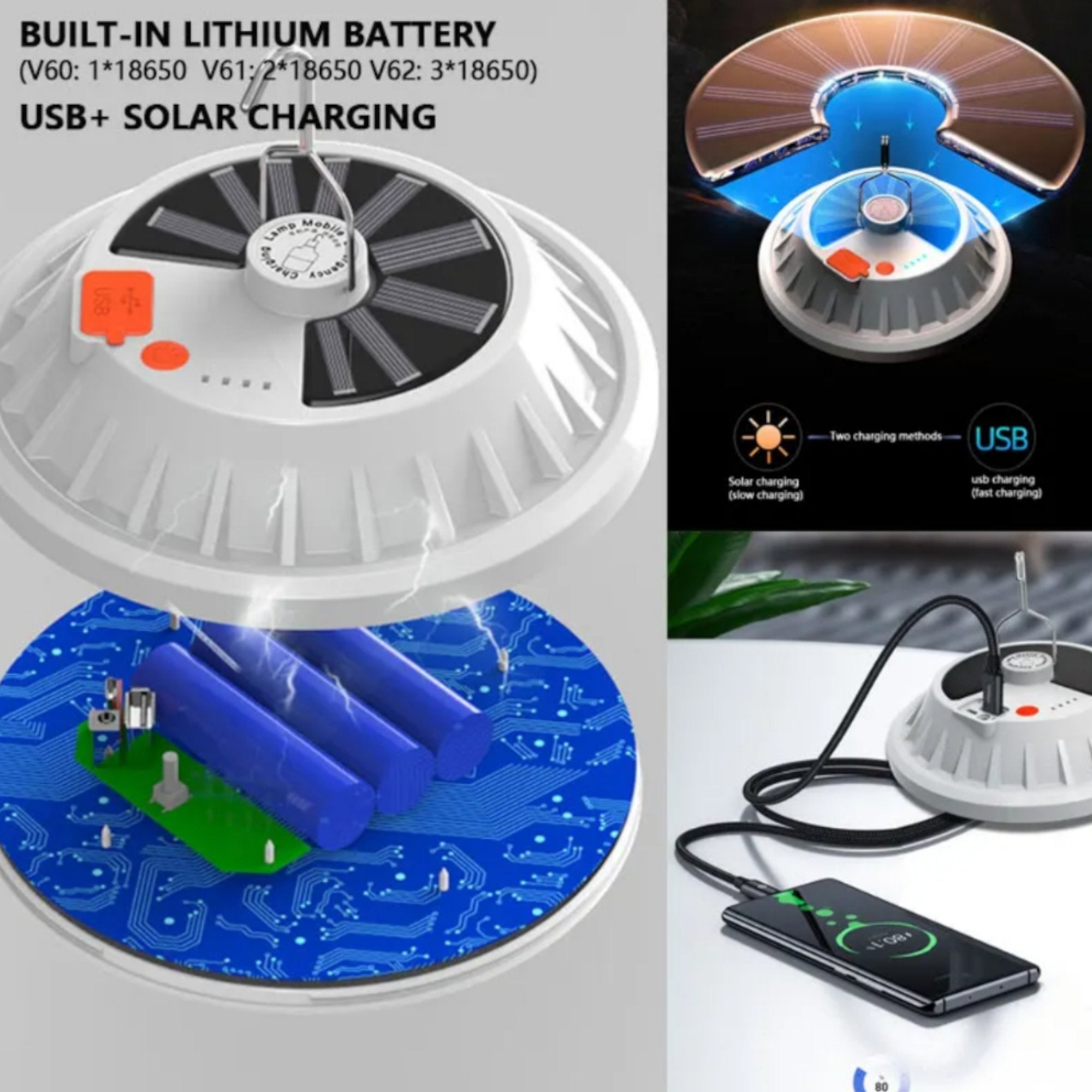 Inovativna 2u1 Solarna Lampa sa Power Bank funkcijom "HS-V62