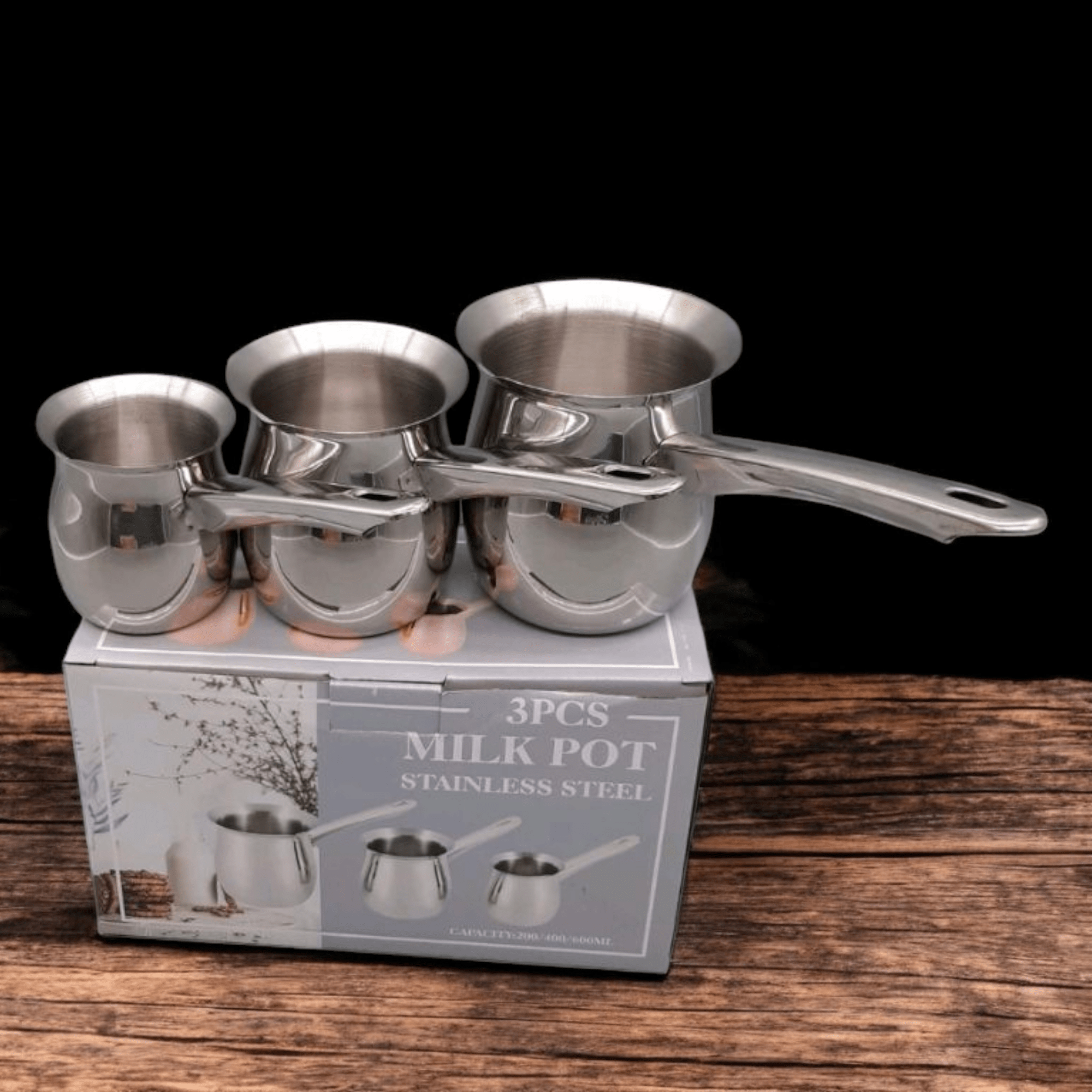 Elegantni 3-dijelni set INOX džezvi