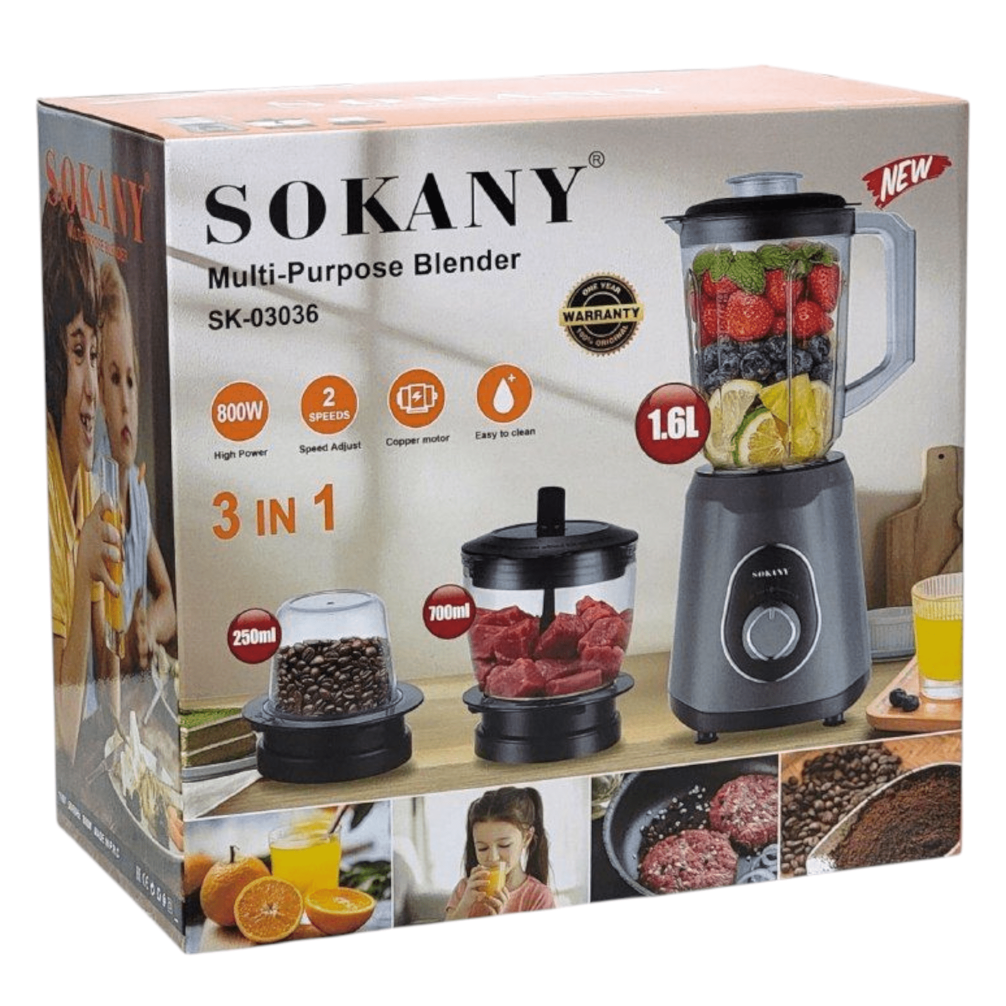 Versatile 3-in-1 Blender "SK-03036" for All Your Blending Needs!
