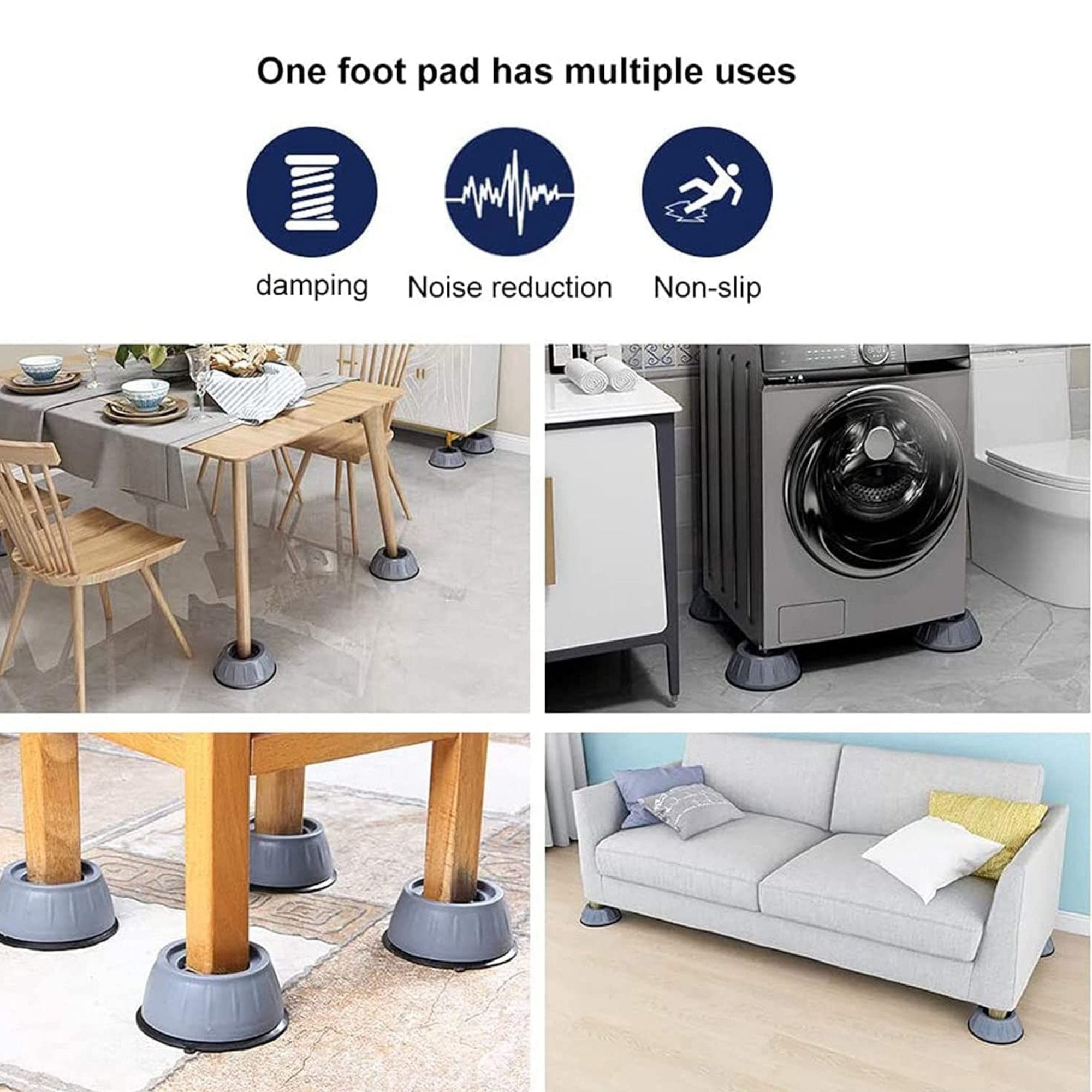 Set od 4 podmetača za vašu veš mašinu – poboljšajte stabilnost i zaštitite pod!