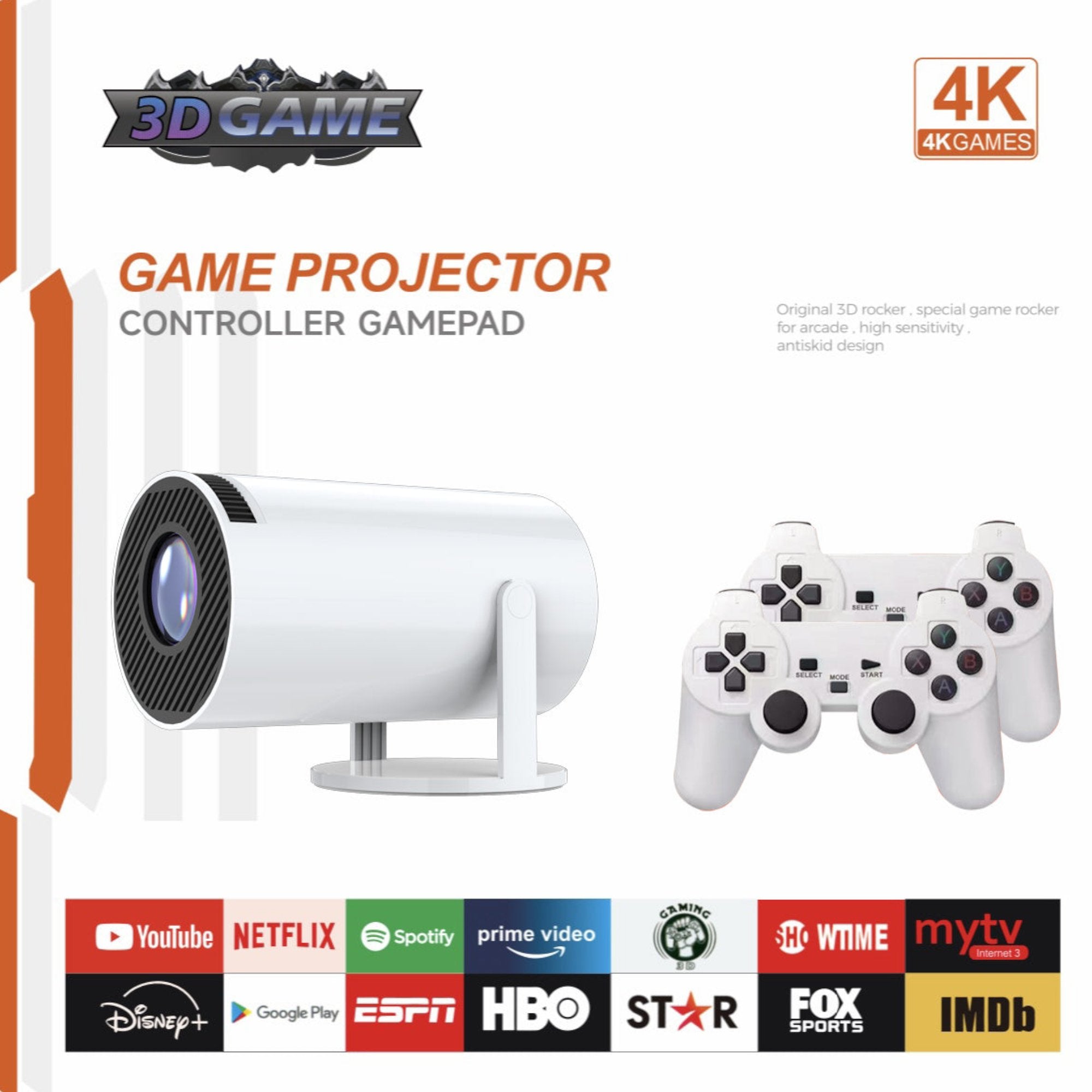 Impresivni 4K Projektor HD s 20.000 Igra – Android 11 Prijenosno Kućno Kino