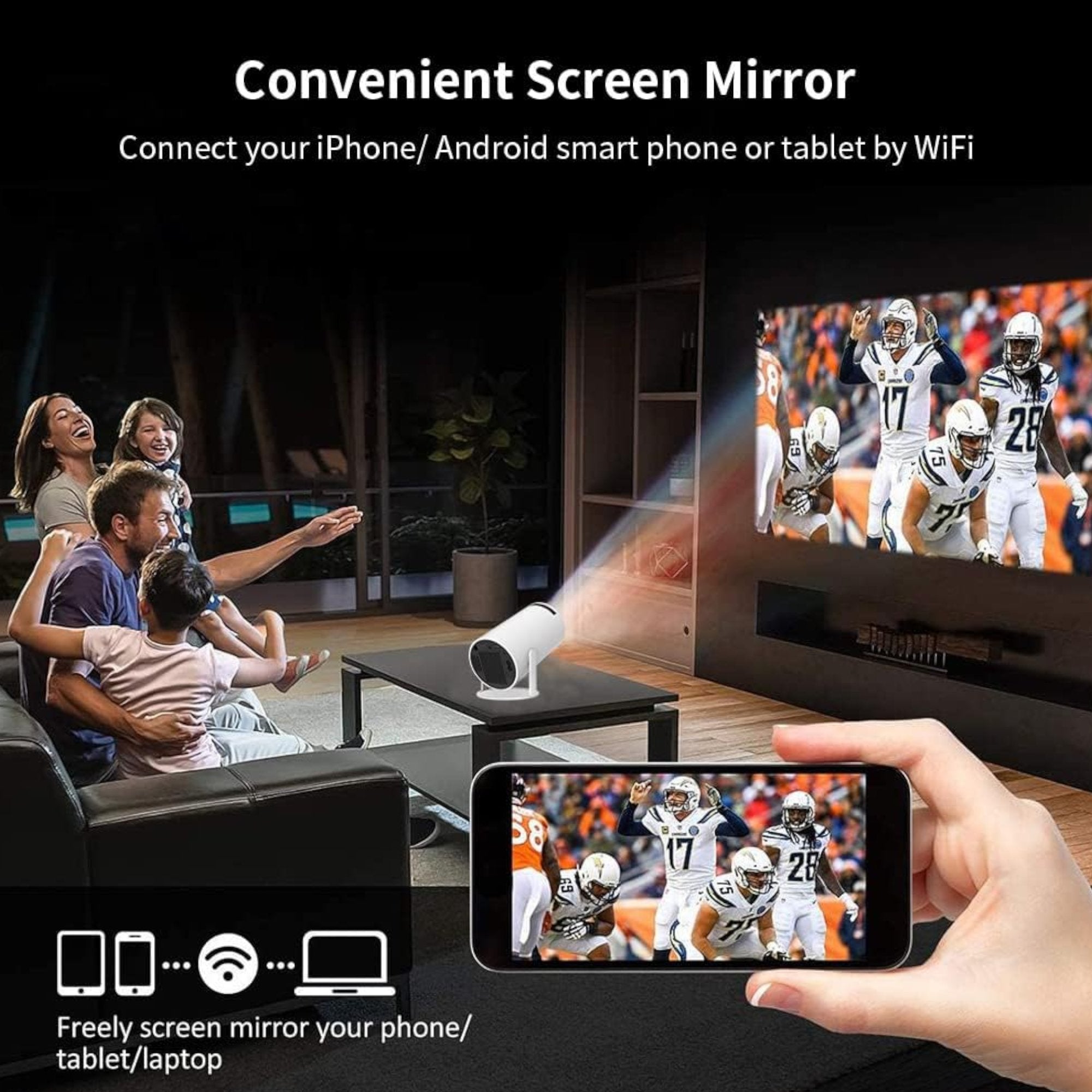 Impresivni 4K Projektor HD s 20.000 Igra – Android 11 Prijenosno Kućno Kino