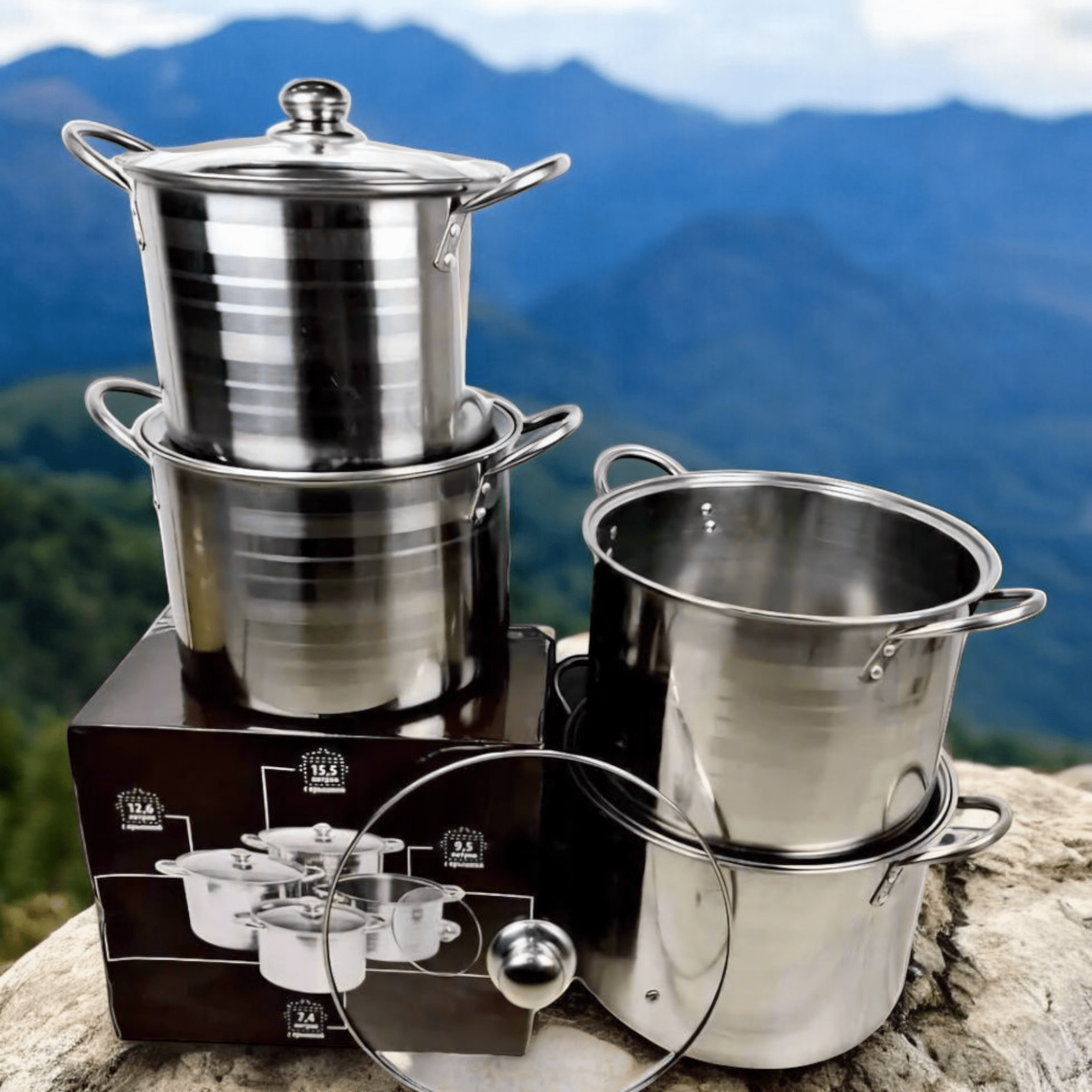 Versatile 4-in-1 Lonaca Stock Pot Set