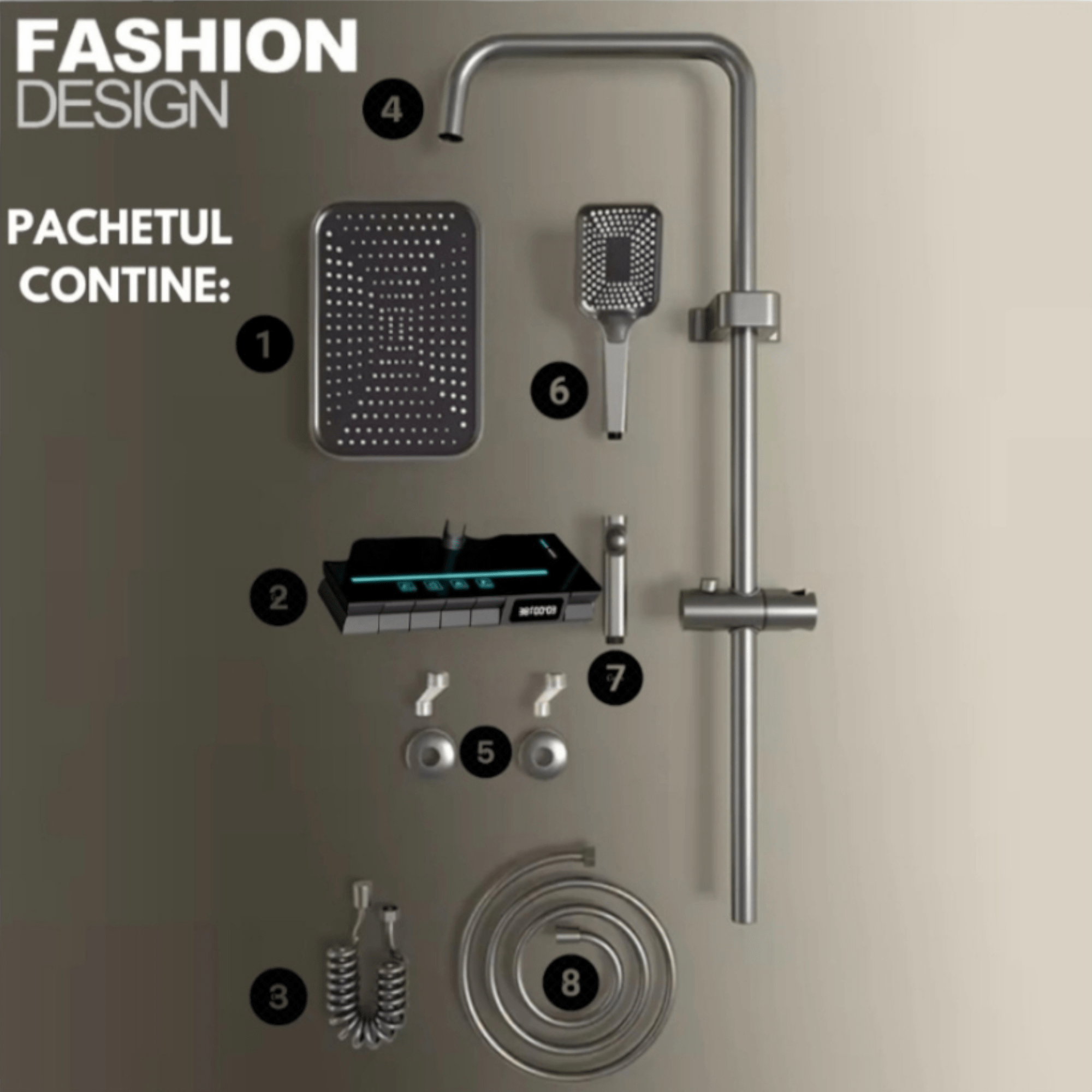 Set de Ducha 4 en 1 "Agua Blanca