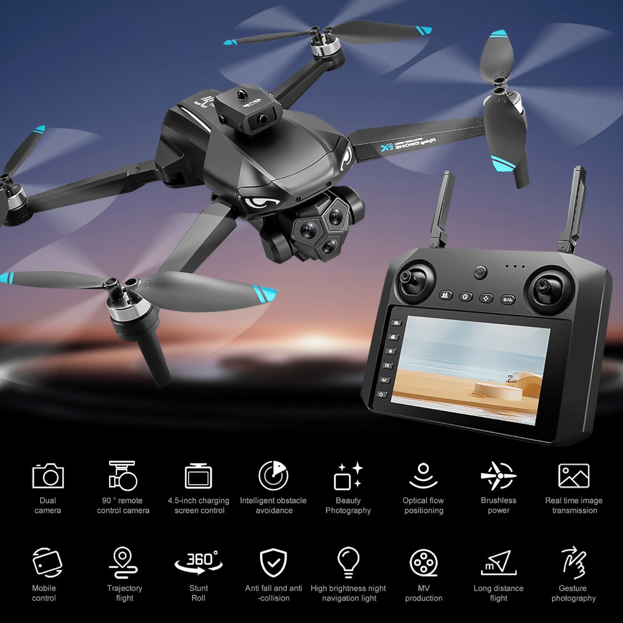 Napredni 5G dron s HD kamerom i kontrolom na daljinski "M33 Max