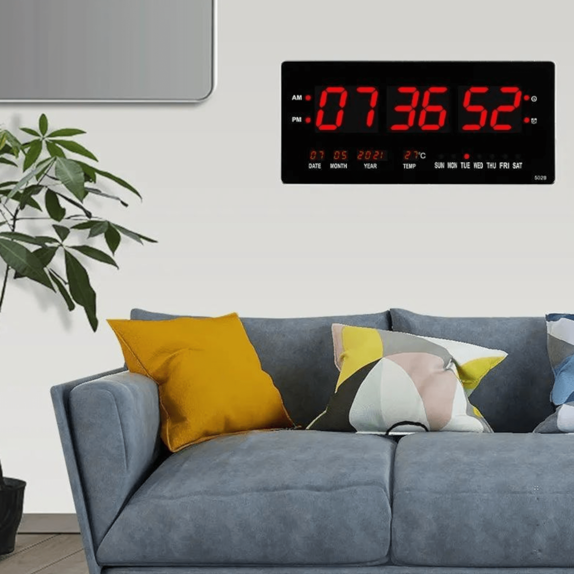 Elegantni 5-u-1 LED digitalni zidni sat "JH-4622