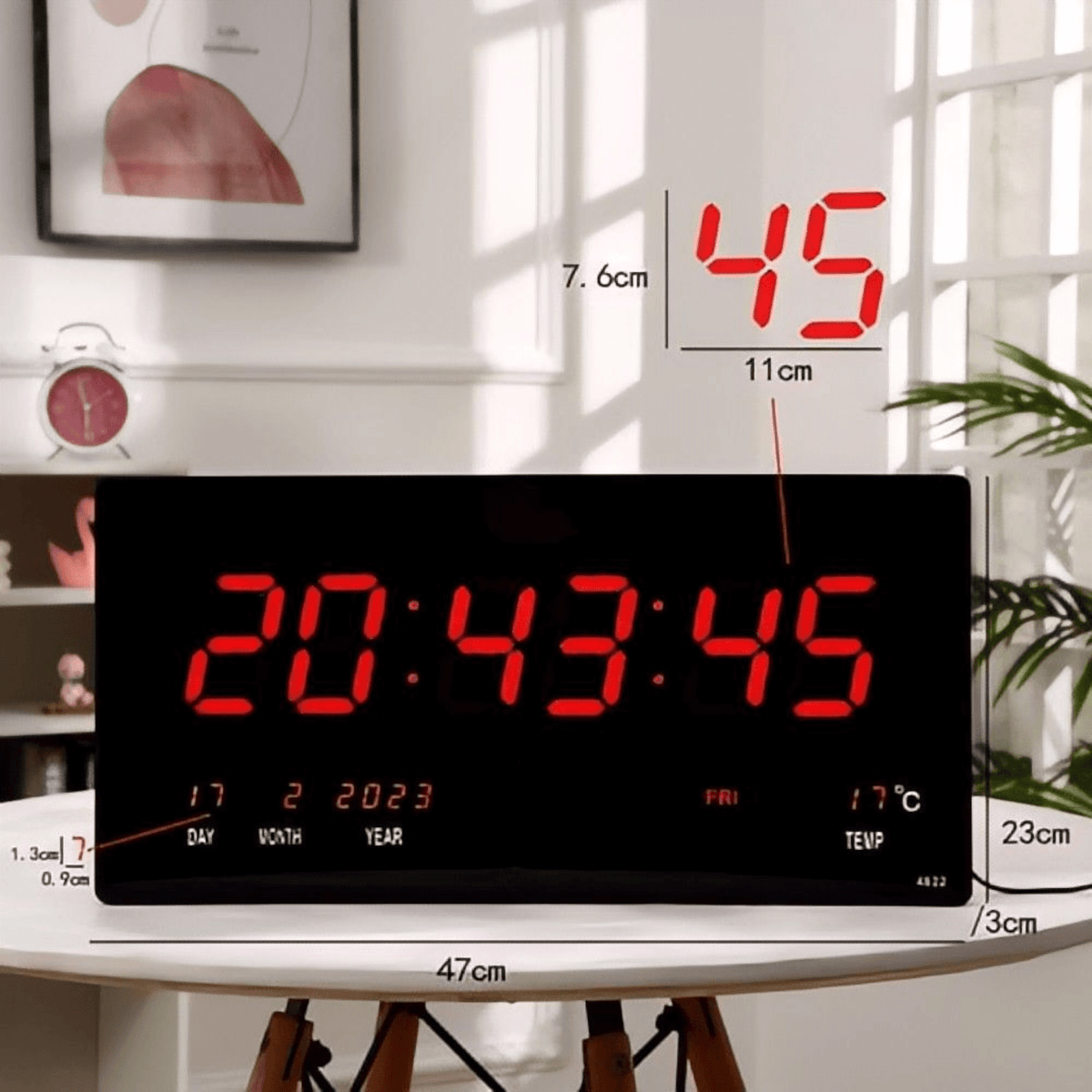 Elegantni 5-u-1 LED digitalni zidni sat "JH-4622