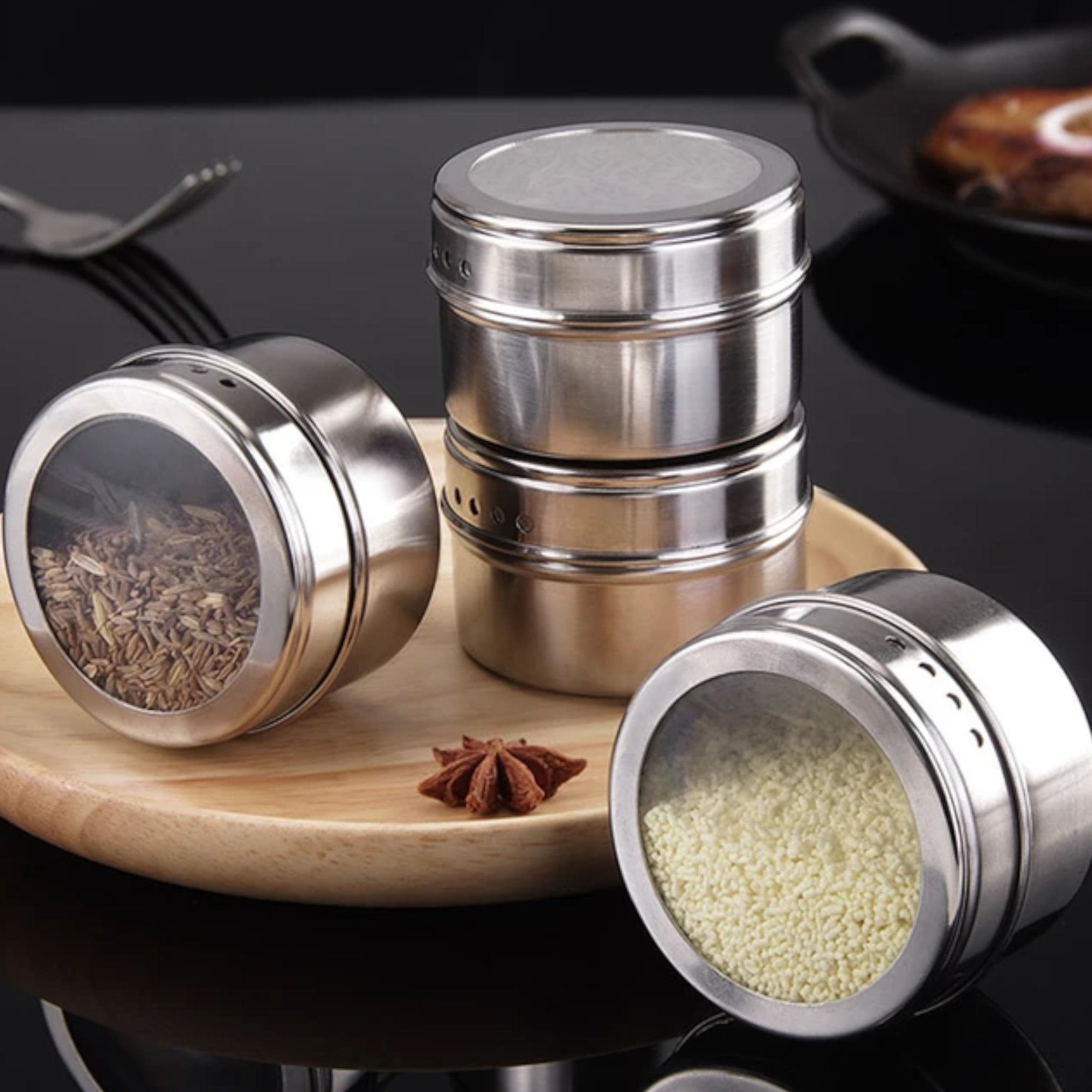 Set magnetskih stalaka za začine s 6 elegantnih dijelova