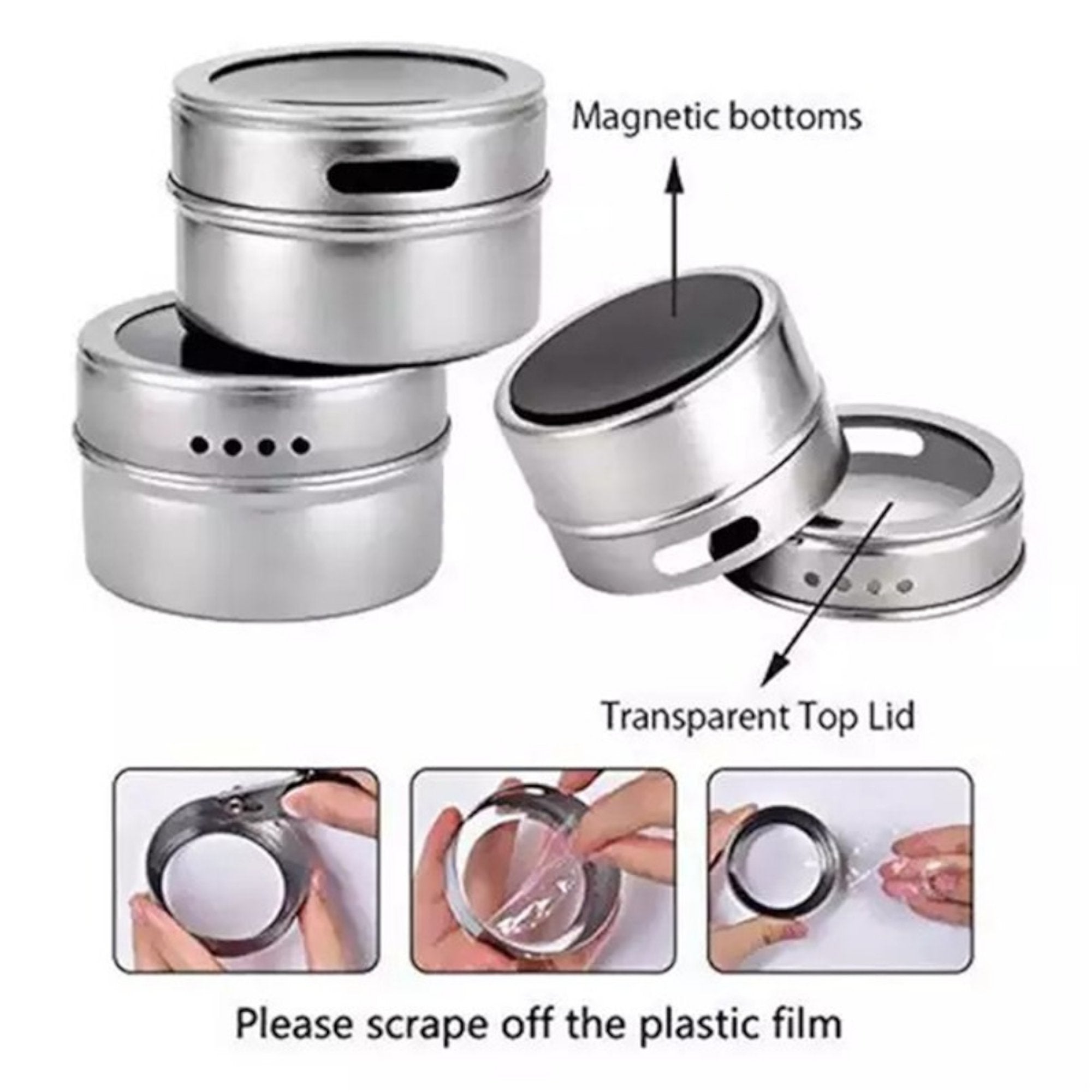 Set magnetskih stalaka za začine s 6 elegantnih dijelova