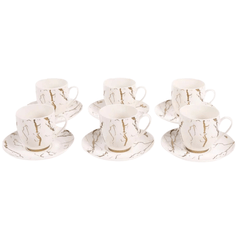 Elegantan 6-dijelni set porculanskih šolja "Gold" od 120cc