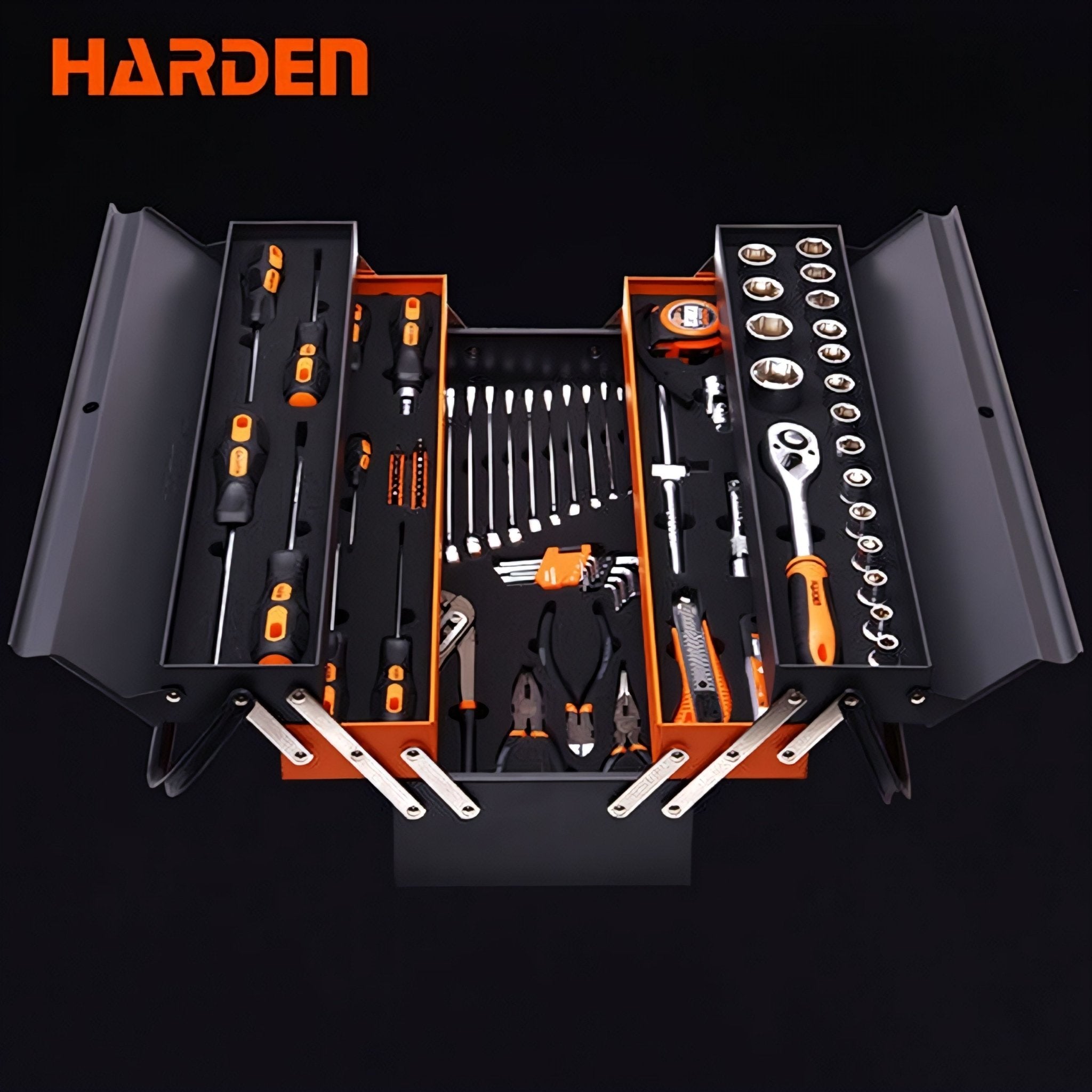 Izvanredni 77-dijelni alatni set u elegantnoj metalnoj kutiji "Harden