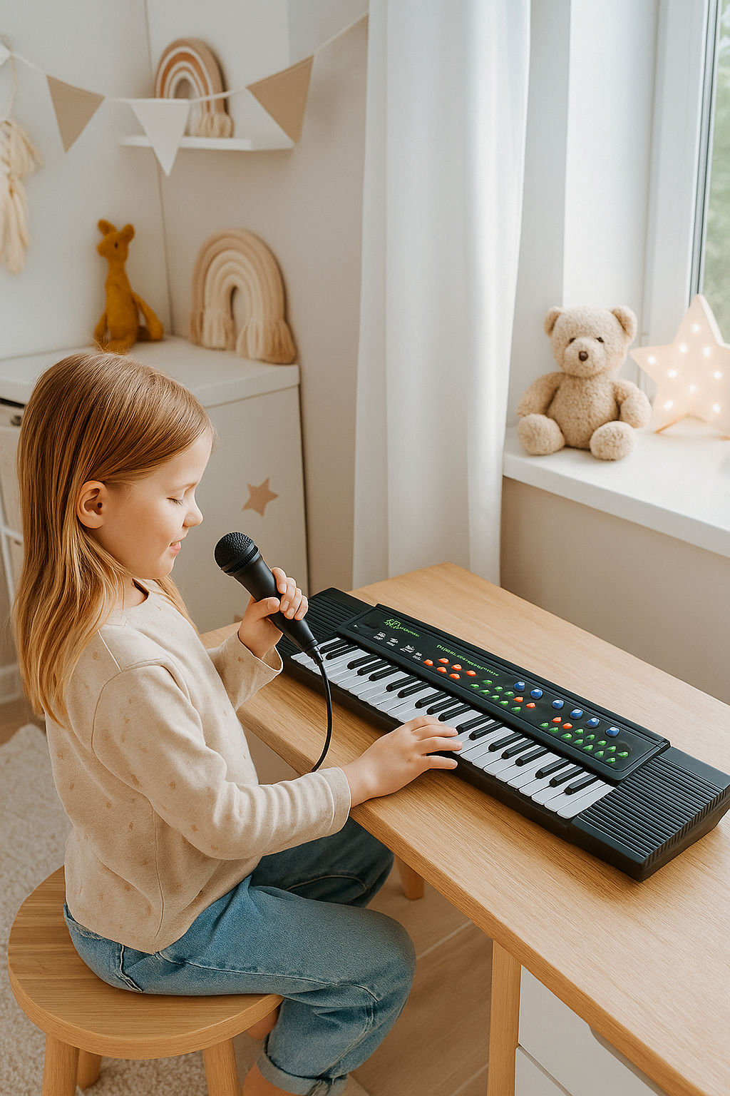 KLAVIR SA MIKROFONOM – 44 TIPKE / DJEČIJA MUZIČKA TIPKOVNICA