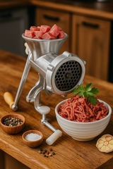 RUČNA METALNA MAŠINA ZA MLJEVENJE MESA – IZDRŽLJIVA I PRAKTIČNA!