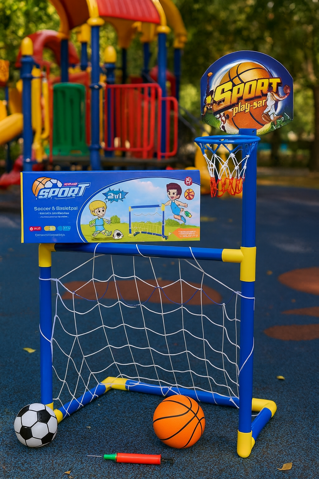 🏀⚽ Dječiji Sportski Set 2u1 – Košarka i Fudbal u Jednom!