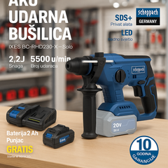 SCHEPPACH Aku Čekić Bušilica SDS+ (Brushless) – Baterija + Punjač Uključeni