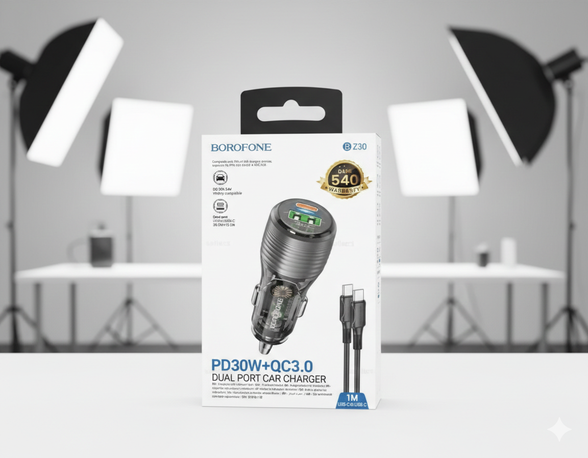 🚗⚡ BOROFONE BZ30 ABSOLUTE AUTO PUNJAČ – PD 30W + QC 3.0