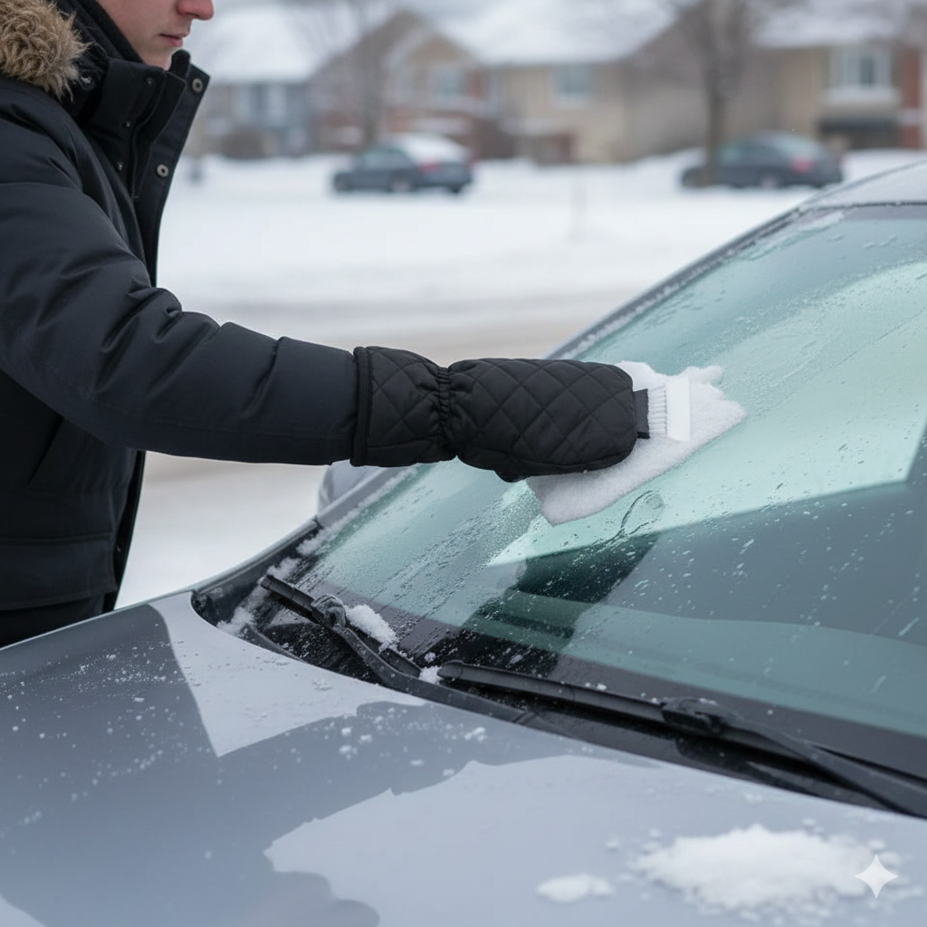 ZIMSKI STRUGAČ ZA LED SA TOPLOM RUKAVICOM – KRAJ SMRZNUTIM PRSTIMA! ❄️