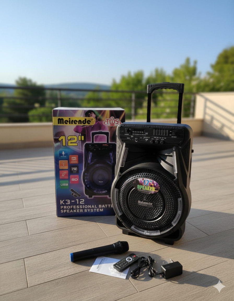 🔊 MEIRENDE K3-12 KARAOKE BLUETOOTH ZVUČNIK – PRAVI SHOW GDJE GOD DA SE POJAVIŠ