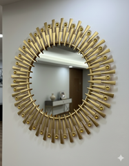 🪞 METALNO UKRASNO OGLEDALO – Ø 80 cm