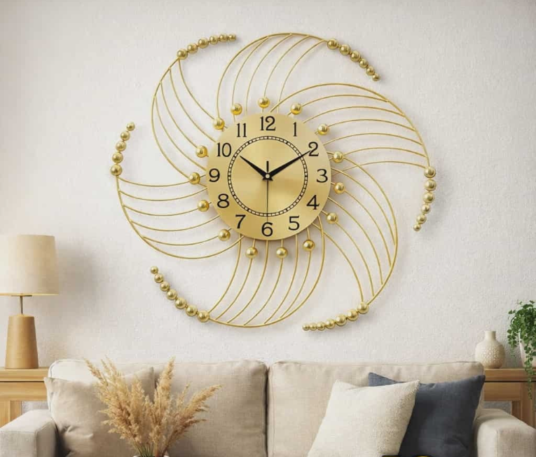 🕰️ ZIDNI METALNI ELEGANTNI SAT – 60 × 60 cm