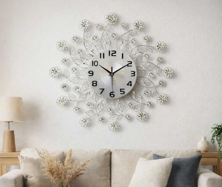 🕰️ ZIDNI METALNI ELEGANTNI SAT – 60 × 60 cm