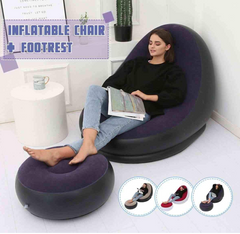🛋️💨 NAPUHAVAJUĆA LOUNGE SOFA SA TABUREOM – KOMPLET ZA MAKSIMALNO OPUŠTANJE! 🔥