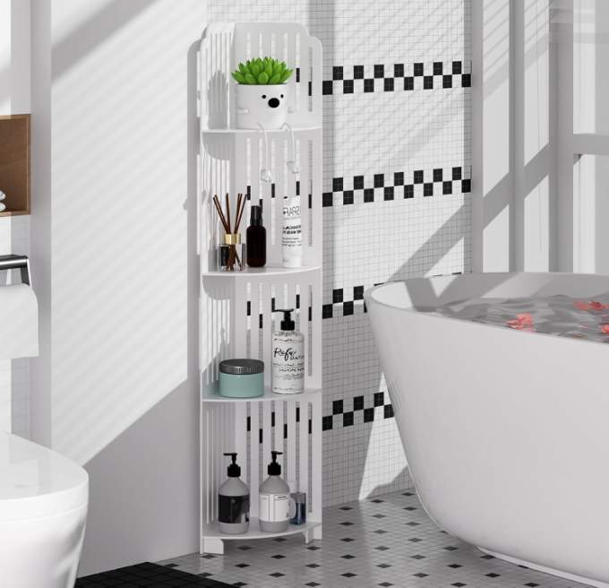 🚿 USKI KUTNI ORMAR 4 ETAŽE – MAKSIMALNO ISKORISTI SVAKI CENTIMETAR!