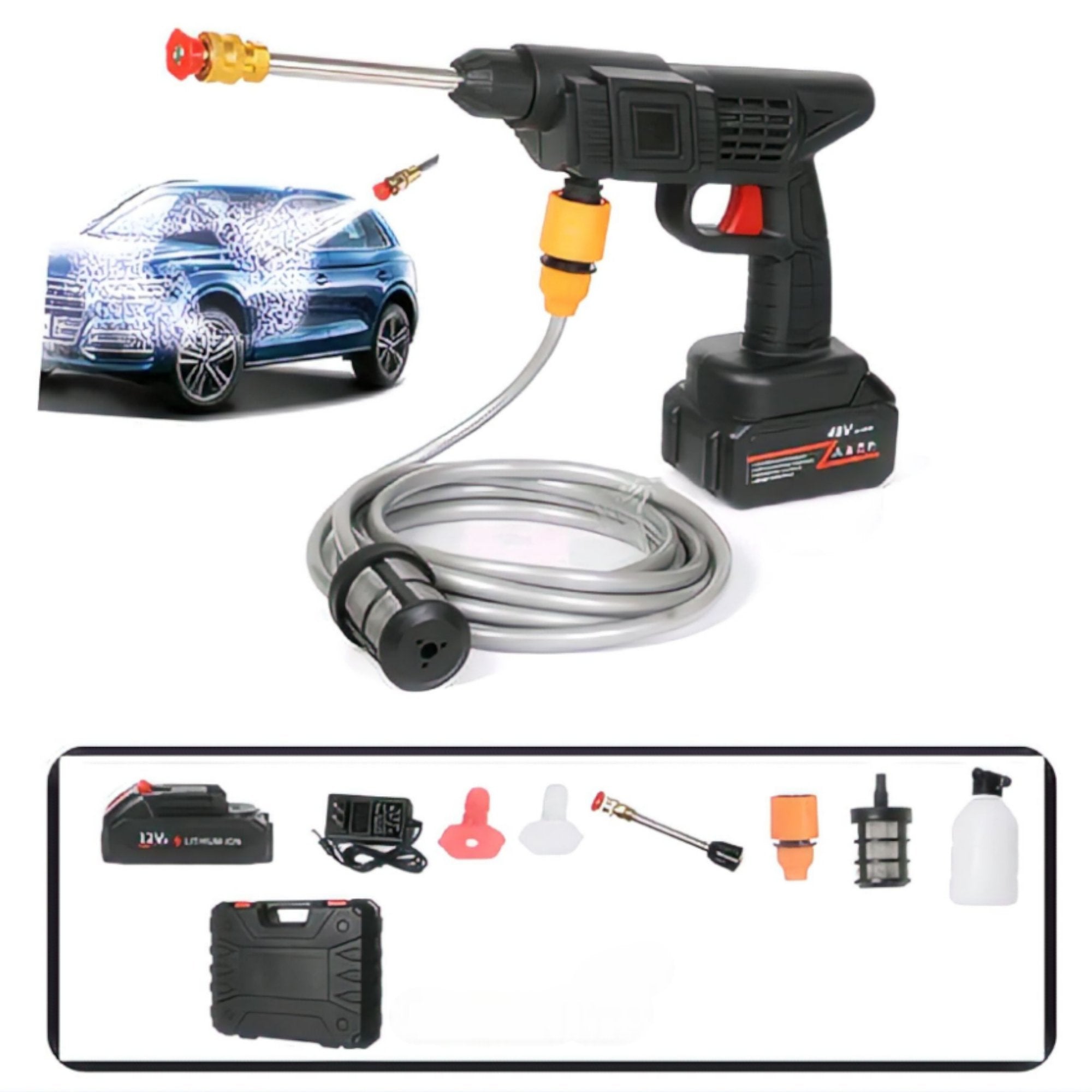 Moćni Aku Perač za Automobile 48W - Očistite svoj automobil lako!