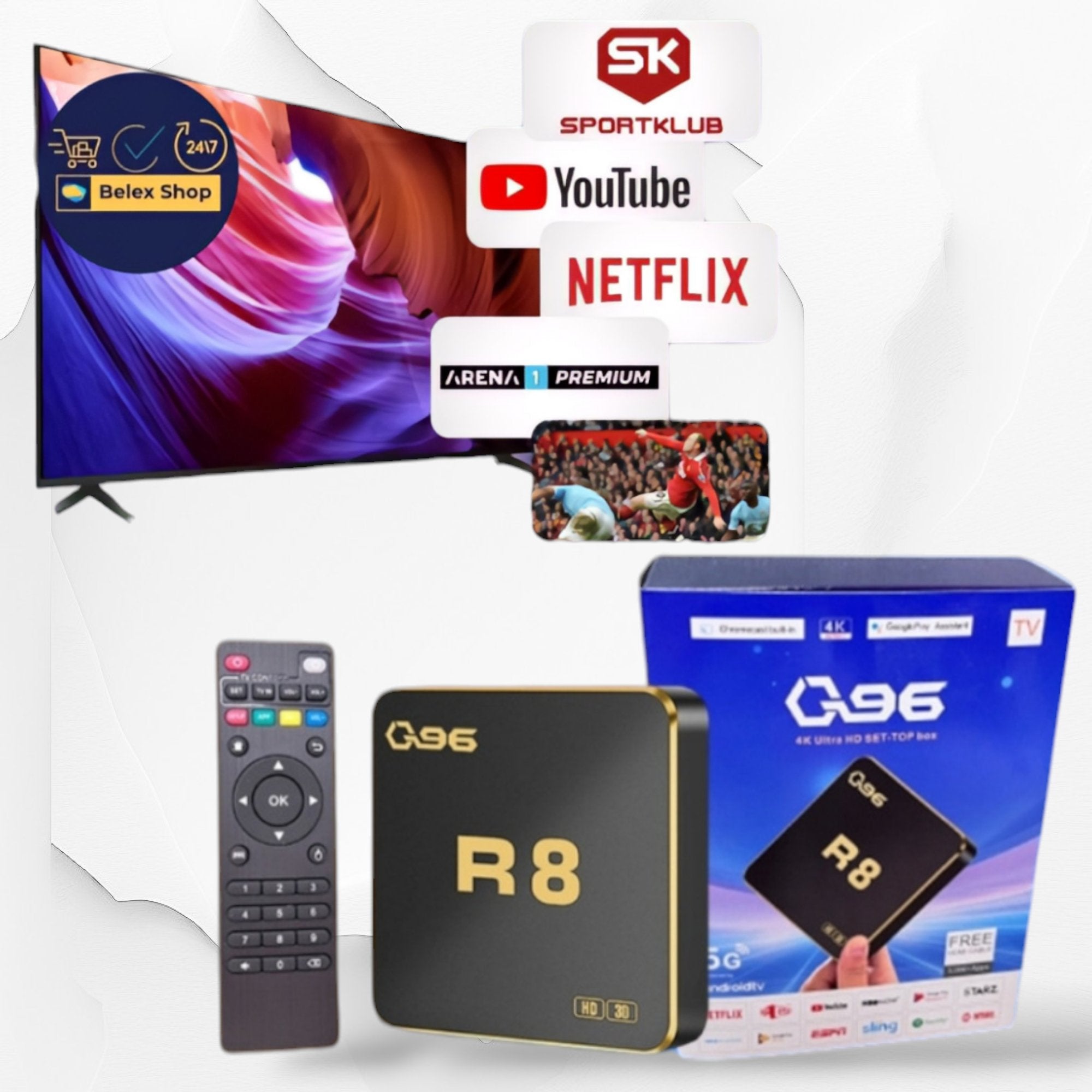 Q96 R8 Android Smart TV Box - 8GB RAM, 128GB Storage for Ultimate Entertainment Experience